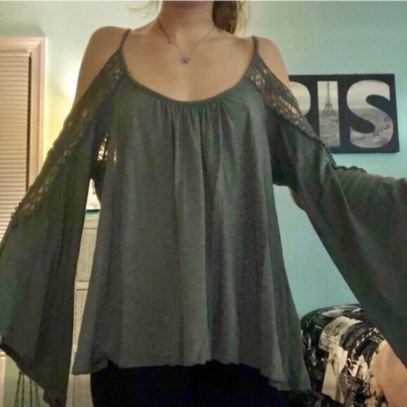 Anthropologie Vintage Havana boho cold shoulder ls S - Picture 1 of 2